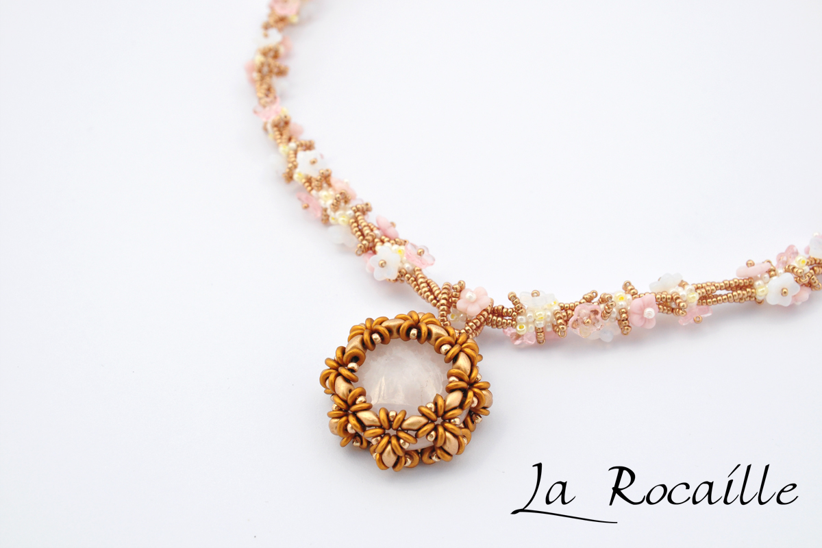 Necklace Sommerwiese with pendant O'Luna Lace - rose version