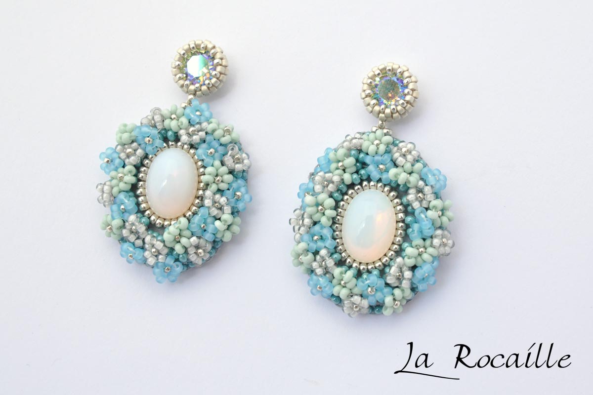 Embroidered Earrings Daisy Chevron